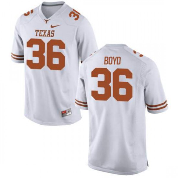Men's University of Texas #36 Demarco Boyd Replica Football Jersey White